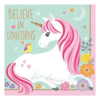 Kaffeservetter Believe In Unicorns - 16-pack