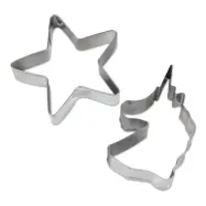 Kakformar Stjärna & Enhörning - 2-pack