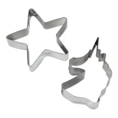 Kakformar Stjärna & Enhörning - 2-pack