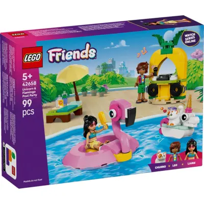 LEGO® Friends Poolparty med enhörning och flamingo 42658 - LEGO -  Leksaksaffären