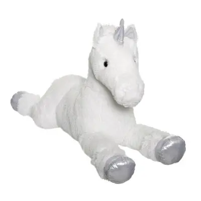 Liggande enhörning Vit 100 cm - Teddykompaniet -  Leksaksaffären