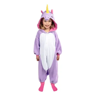 Lila Enhörning Barn Kigurumi - Large