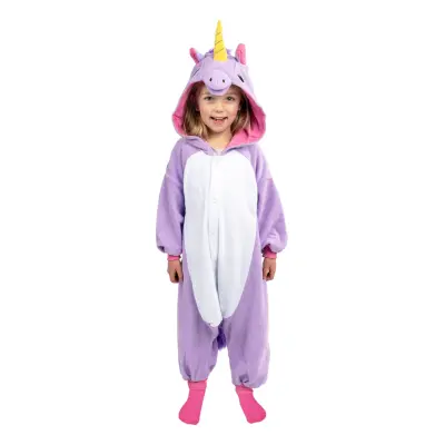 Lila Enhörning Barn Kigurumi - Medium