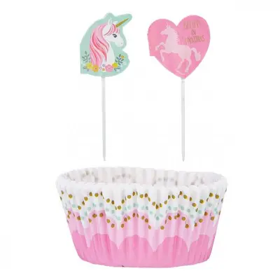Muffinsformar med picks Unicorn Magic 48 delar
