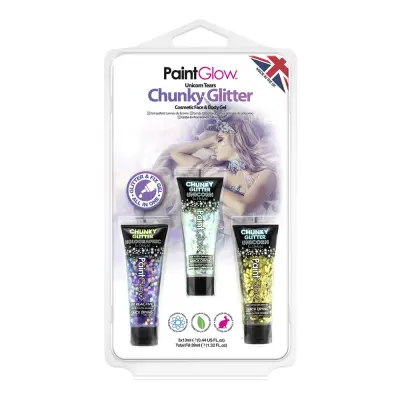 PaintGlow UV Chunky Glittergel Unicorn Kit