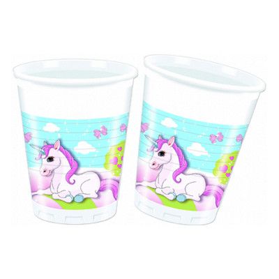 Plastmuggar Unicorn - 8-pack