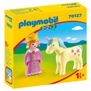 Playmobil 1.2.3 Prinsessa med enhörning 70127