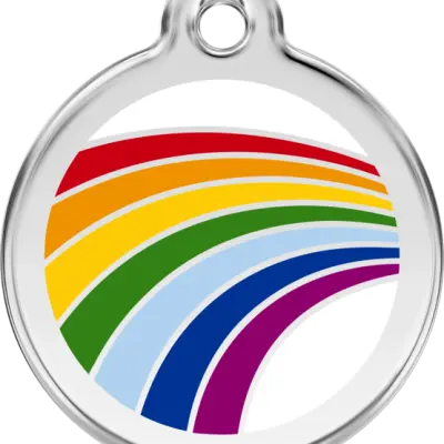 Red Dingo - ID-bricka Skolväska Regnbåge Vit