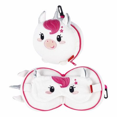 Reskudde med Sovmask Enhörning