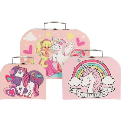 Resväska 3-pack Unicorn - Leksaksaffären -  Leksaksaffären