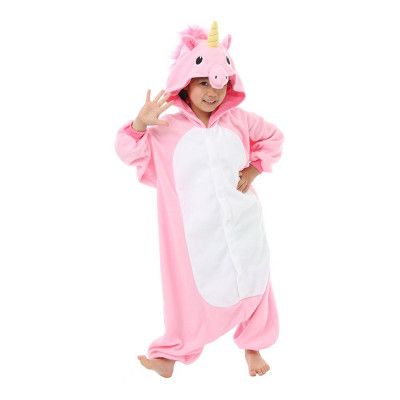 Rosa Enhörning Barn Kigurumi - Medium