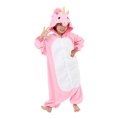 Rosa Enhörning Barn Kigurumi - Small