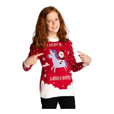 Santas & Unicorns Jultröja för Barn - Medium