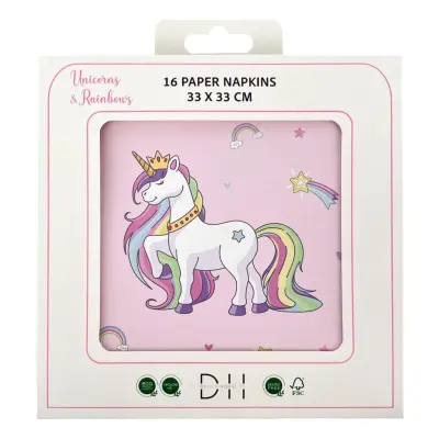 Servetter Unicorns&Rainbows - 16-pack