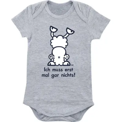 sheepworld - Enhörning Body - Ich muss erst mal gar nichts! - 50/56 74/80 - för barn - gråmelerad