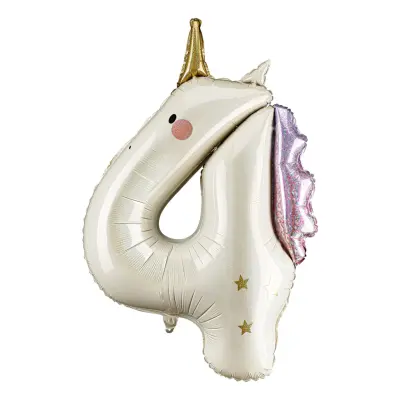 Sifferballong Unicorn - Siffra 4