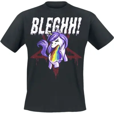 Sprüche - Enhörning T-shirt - Bleghh! Unicorn - M 3XL - för Herr - svart