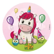 Tårtbild Unicorn&Ugglor 20 cm
