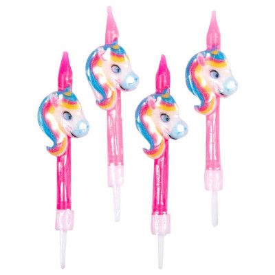Tårtljus Unicorn 4-pack