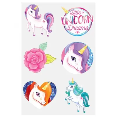 Tatueringar Unicorn 12 stycken på 1 ark
