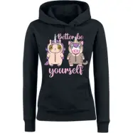 Tierisch - Enhörning Luvtröja - Einhorn - Katze - Better Be Yourself - S - för Dam - svart