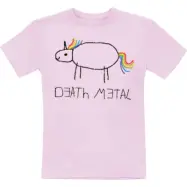 Tierisch - Enhörning T-shirt - Barn - Death Metal Unicorn - 104 140 - för barn - rosa