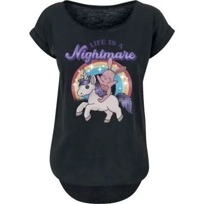 Tierisch - Enhörning T-shirt - Life Is A Nightmare - S L - för Dam - svart