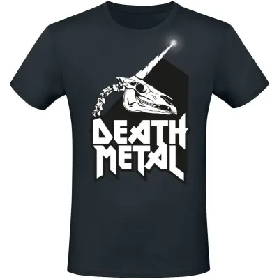 Tierisch - Fun T-shirt - Death Metal Unicorn Skull - M 3XL - för Herr - svart