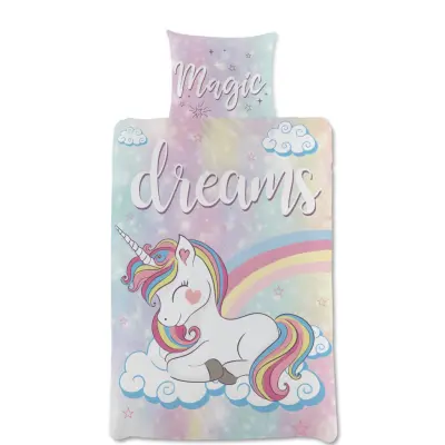 Unicorn Bäddset 150x210cm - Leksaksaffären -  Leksaksaffären