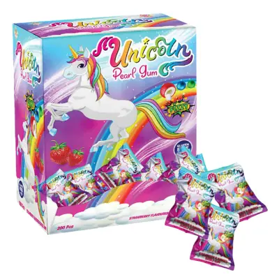Unicorn Pearl Bubble Gum Automat - 960 g