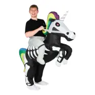 Uppblåsbar Ridande Unicorn Skelett Maskeraddräkt - One size