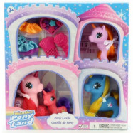 Wonder Pony Land Unicorn familj figurer med tillbehör