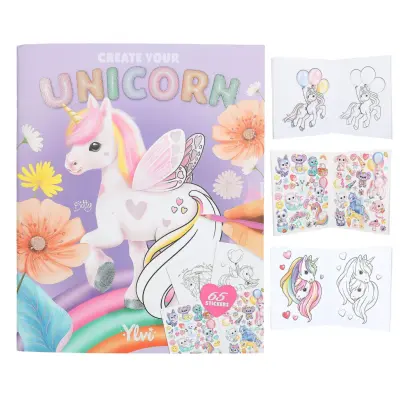 Ylvi Unicorn Målarbok med stickers - Ylvi&the Minimoomis -  Leksaksaffären