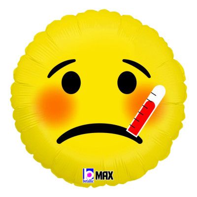 Folieballong Emoji Sjuk - 45 cm