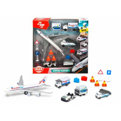 Dickie Toys Flygplats Lekset 13 delar - Dickie Toys -  Leksaksaffären