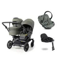 Emmaljunga Double Sento syskonvagn 2027 + BeSafe Go Beyond 2 babyskydd + bas