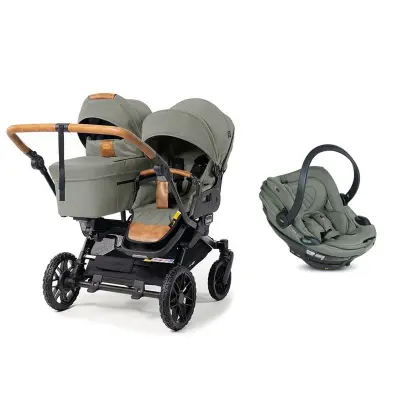 Emmaljunga Double Sento syskonvagn 2027 + BeSafe Go Beyond 2 babyskydd