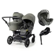 Emmaljunga Double Sento syskonvagn 2027 + Joie i-Level Pro babyskydd + isofixbas