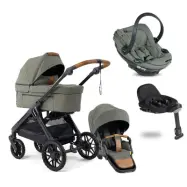 Emmaljunga Sento Max duovagn Flat+ 2027 + BeSafe Go Beyond 2 babyskydd + isofixbas