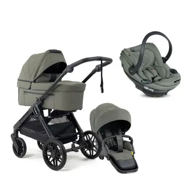 Emmaljunga Sento Max duovagn Flat+ 2027 + BeSafe Go Beyond 2 babyskydd