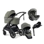 Emmaljunga Sento Max duovagn Flat+ 2027 + Joie i-Level Pro babyskydd + isofixbas