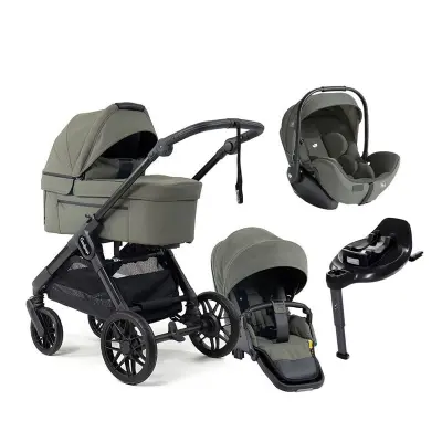 Emmaljunga Sento Max duovagn Flat+ 2027 + Joie i-Level Pro babyskydd + isofixbas
