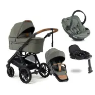 Emmaljunga Sento Pro duovagn Flat+ 2027 + BeSafe Go Beyond 2 babyskydd + bas
