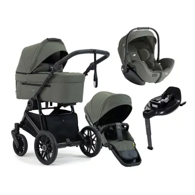 Emmaljunga Super Sonic duovagn + Joie i-Level Pro babyskydd + isofixbas