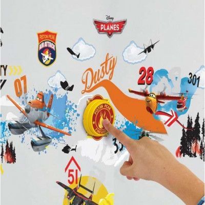 EuroToys Planes - Flygplan Väggklistermärken Och Ringklocka