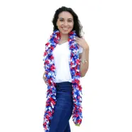 Fjäderfri Boa Blå/Vit/Röd