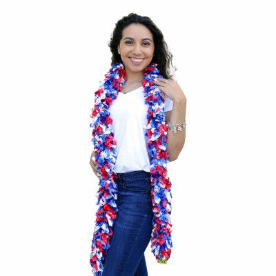 Fjäderfri Boa Blå/Vit/Röd