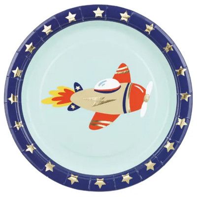 Flygplan Papperstallrik 6-pack
