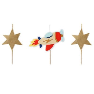 Flygplan Tårtljus 3-pack