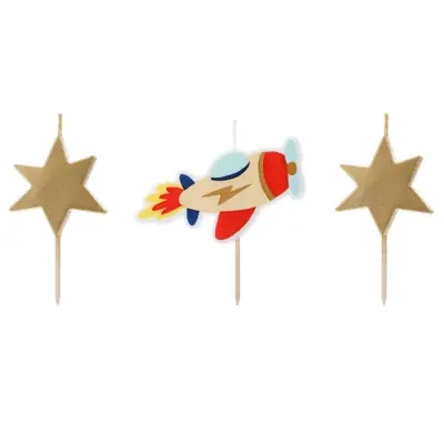 Flygplan Tårtljus 3-pack